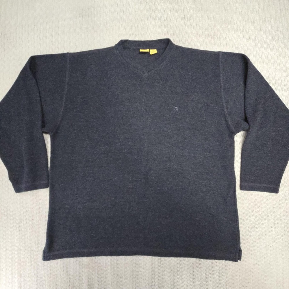 Duck Head Sweater Mens XL Gray V Neck Cotton Blend Knit Pullover Logo Casual